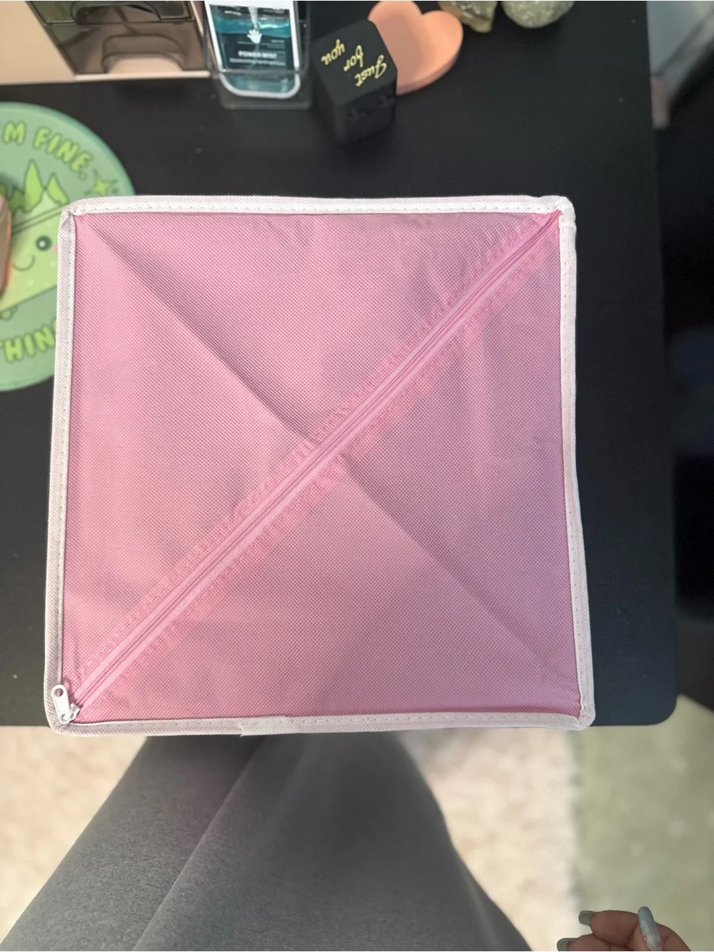 Pink Fabric 16-Compartment Storage Organizer